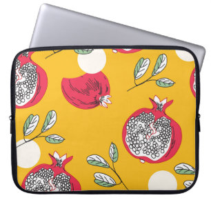 Housse Pour Ordinateur Portable Fruits de grenat : Motif Vintage à main.