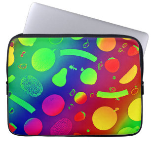 Housse Pour Ordinateur Portable Fruits de Neon Vibrant coloré Art Motif