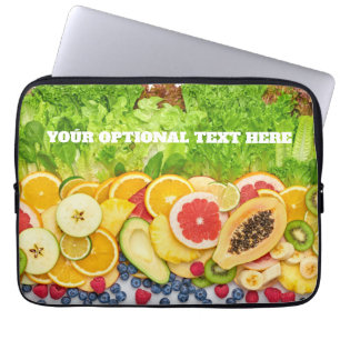 Housse Pour Ordinateur Portable Fruits tropicaux au texte personnalisé
