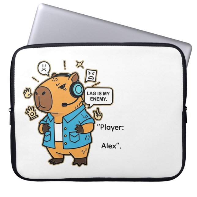 Housse Pour Ordinateur Portable Funny Gaming Tablet Case – Lag Is My Enemy Design (Devant)