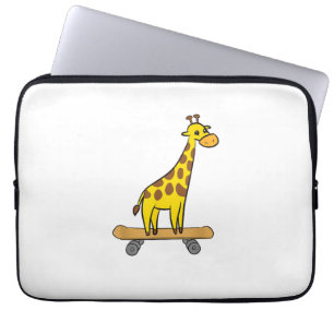 Housse Pour Ordinateur Portable Funny Giraffe Lover Giraffe Skateboard