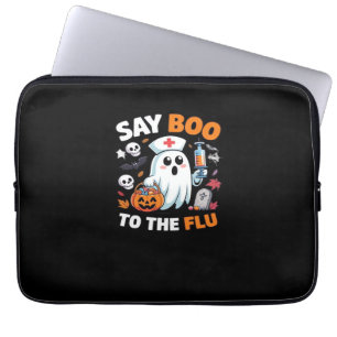 Housse Pour Ordinateur Portable Funny Halloween Nurse Ghost T-Shirt - "Dites Boo à