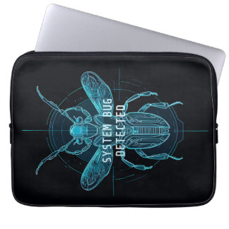 Housse Pour Ordinateur Portable Futuristic Cyber Bug Detected IT Humor Laptop Slee