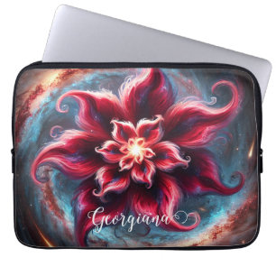 Housse Pour Ordinateur Portable Galaxie florale festive personnalisée