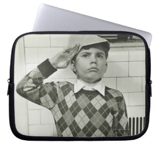 Housse Pour Ordinateur Portable Garçon tenant une épée en bois