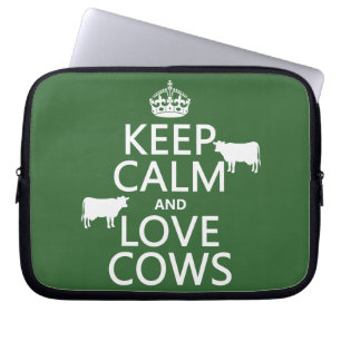 Housse Pour Ordinateur Portable Gardez le calme et aimez les vaches (toutes les