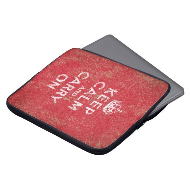 Housse Pour Ordinateur Portable Gardez le calme et continuez (Devant haut)