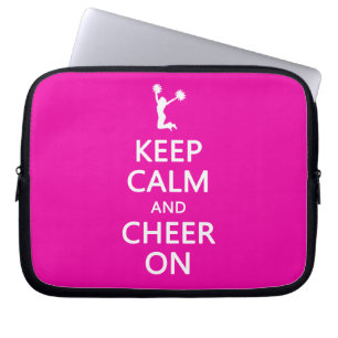 Housse Pour Ordinateur Portable Gardez le calme et l'acclamation dessus, rose de