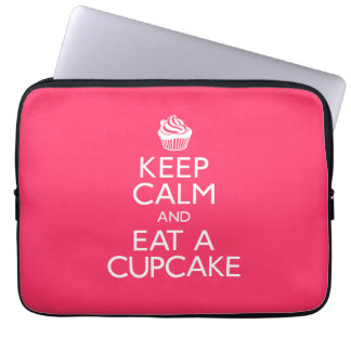Housse Pour Ordinateur Portable Gardez le calme et mangez un petit gâteau