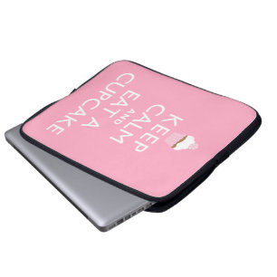 Housse Pour Ordinateur Portable Gardez le calme et mangez un petit gâteau {le