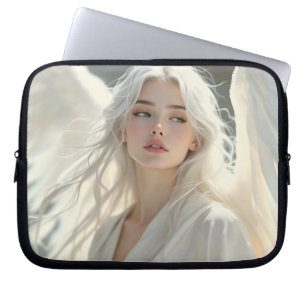 Housse Pour Ordinateur Portable Gardien lumineux - Ange de l'Aube Argent
