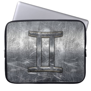 Housse Pour Ordinateur Portable Gemini Zodiac Sign in Grunge Distressed Style