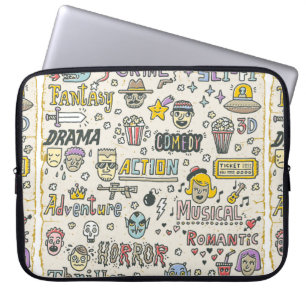 Housse Pour Ordinateur Portable Genres de film. Spectacles TV, série Funny Doodle