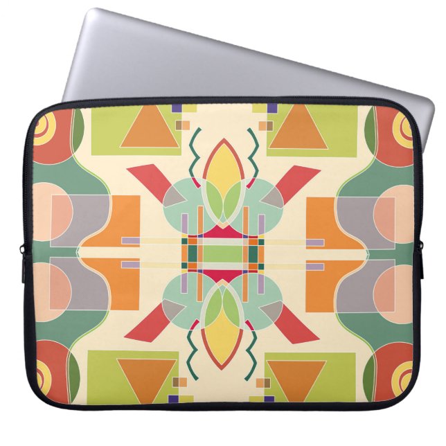 Housse Pour Ordinateur Portable Géométrie Artistique : Motif coloré sans couture (Devant)