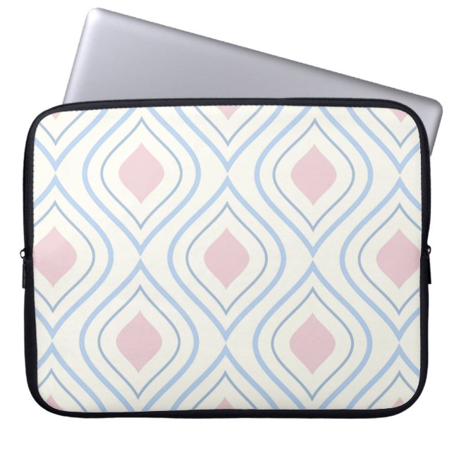 Housse Pour Ordinateur Portable géométrique Abstraite, bleue, rose et blanc cassé (Devant)