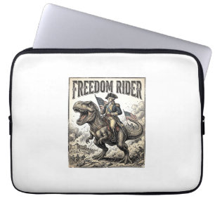 Housse Pour Ordinateur Portable George Washington patriotique à cheval sur T-rex L