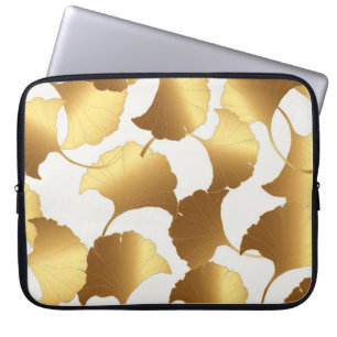 Housse Pour Ordinateur Portable Ginkgo Gold : Design Vintage de luxe.