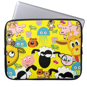 Housse Pour Ordinateur Portable Girafe, Cochon, Chien, Chaton, Mouton