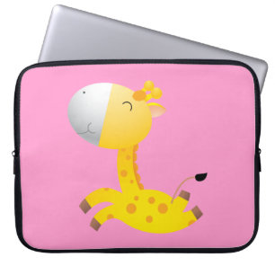 Housse Pour Ordinateur Portable Girafe mignonne de bande dessinée