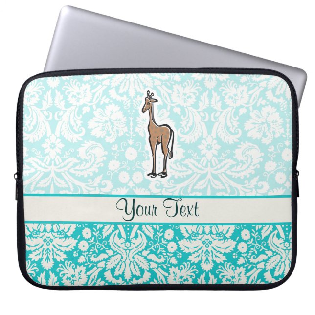 Housse Pour Ordinateur Portable Girafe mignonne ; Teal (Devant)