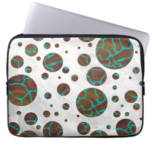 Housse Pour Ordinateur Portable Giraffe Impression Brown et Turquoise