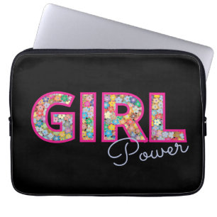 Housse Pour Ordinateur Portable Girl Power Cadeaux floraux colorés et girly pour