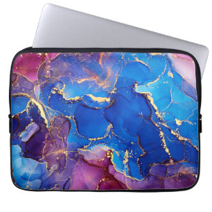 HOUSSE POUR ORDINATEUR PORTABLE GLAM DE PARTIES SCINTILLANT EN ARGENT EN MARBRE BL