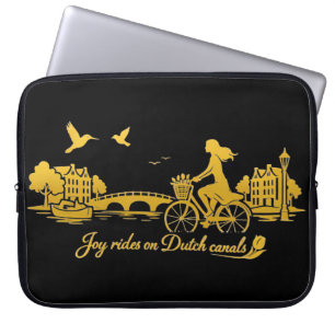 Housse Pour Ordinateur Portable GoldAmsterdam Abstrait Romantique Vintage StreetRi