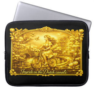 Housse Pour Ordinateur Portable GoldAmsterdam Abstrait Romantique Vintage StreetRi