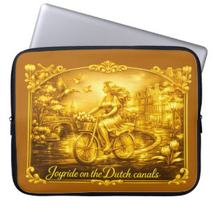 Housse Pour Ordinateur Portable GoldAmsterdam Abstrait Romantique Vintage StreetRi