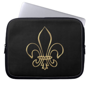 Housse Pour Ordinateur Portable Golden "3-D" Fleur-de-lis