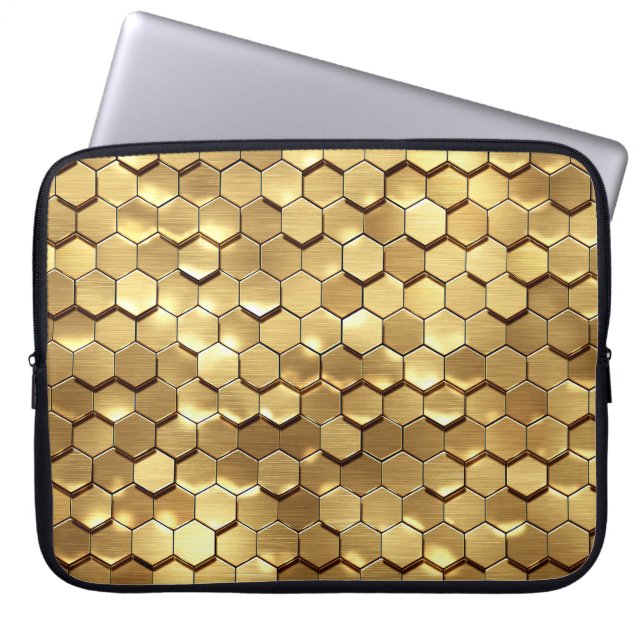 Housse Pour Ordinateur Portable Golden Honeycomb 3D Render Texture (Devant)