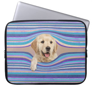 Housse Pour Ordinateur Portable Golden Retriever In Stripes