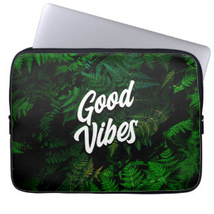 Housse Pour Ordinateur Portable Good Vibes Tropical Leaf Design