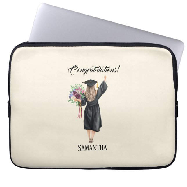 Housse Pour Ordinateur Portable Graduation personnalisée de l'aquarelle (8) (Devant)