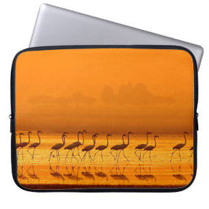 Housse Pour Ordinateur Portable Grand Flamant rose (Phoenicopterus roseus) marche