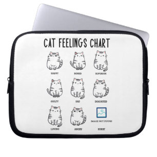Housse Pour Ordinateur Portable Graphique Sentiments de chat