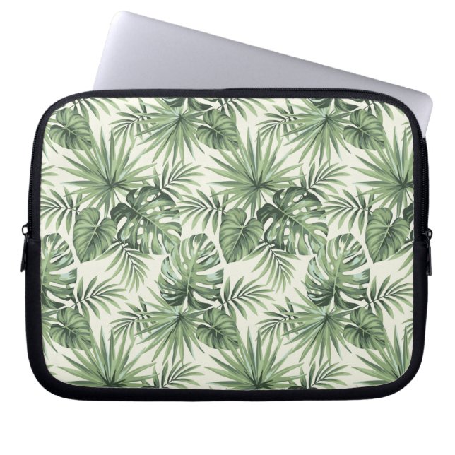 Housse Pour Ordinateur Portable Green Tropical Palm Feuille Motif (Devant)