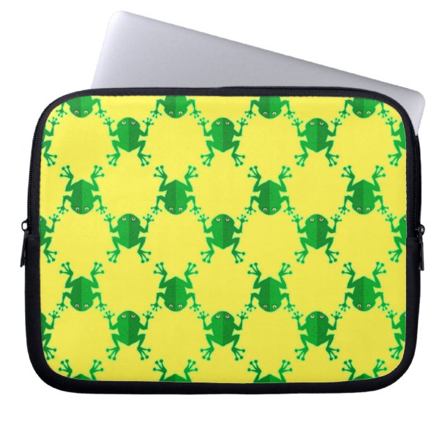 Housse Pour Ordinateur Portable Grenouilles mignonnes de bande dessinée (Devant)
