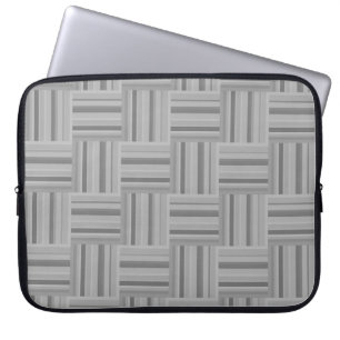 Housse Pour Ordinateur Portable Grey stripes weave pattern