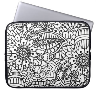 Housse Pour Ordinateur Portable Griffonnage de fleur
