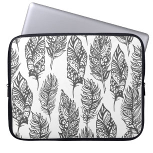Housse Pour Ordinateur Portable Griffonnage doux de plumes