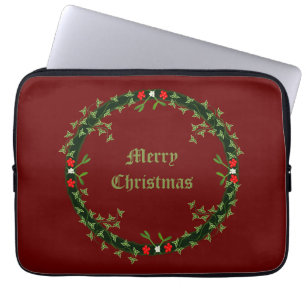 Housse Pour Ordinateur Portable Guirlande de Noël gothique personnalisée