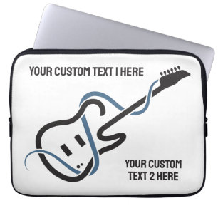 Housse Pour Ordinateur Portable Guitare stylisée de texte personnalisé