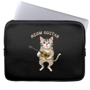 Housse Pour Ordinateur Portable Guitariste Meow Guitare Cute Chat Jouer Guitare No