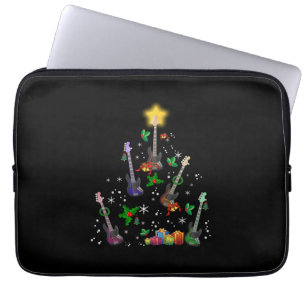 Housse Pour Ordinateur Portable Guitariste Noël Arbre Guitare Anniversaire