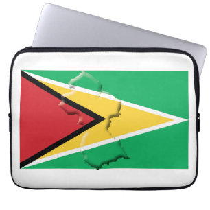 Housse Pour Ordinateur Portable GUYANA Drapeau Carte Ordinateur Patriotique BLANC