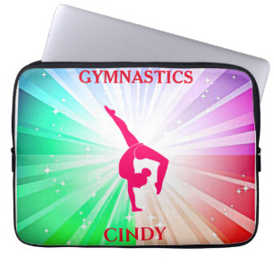 Housse Pour Ordinateur Portable Gymnastique Arc-en-ciel éclate avec Pose Pose Pose