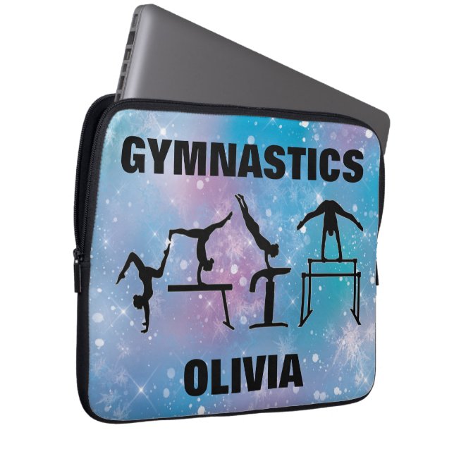 Housse Pour Ordinateur Portable Gymnastique Blue Glam (Devant droit)
