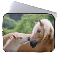 Haflinger Cute Horses Foin et Maman Cuddling Kiss 